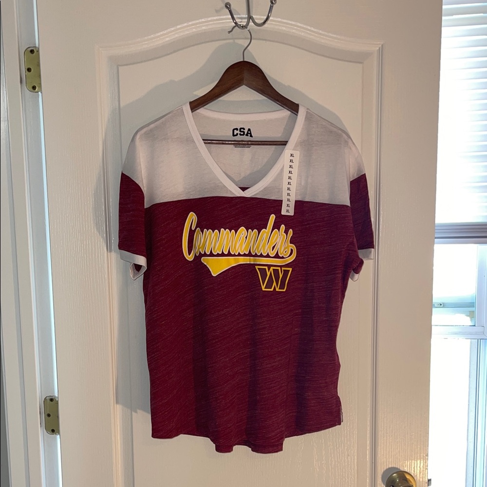 Women's Burgundy and White Commanders Shirt